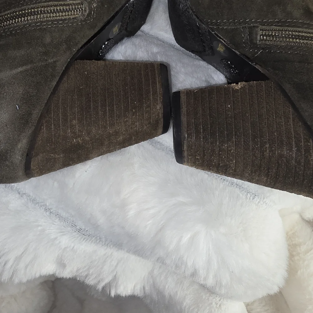 Vince Camuto Fringe Ankle Boots - Olive